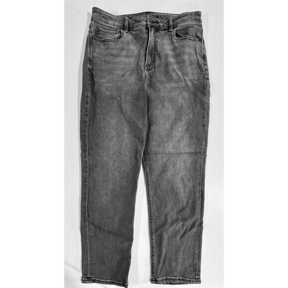 American Eagle Women's Faded Black Super High Rise Stretch Jeans Size 12